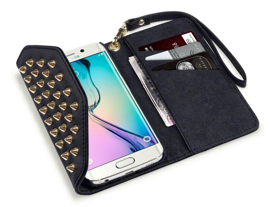 Covert Studded Trifold Wallet Case - Samsung Galaxy S6 Edge hoesje