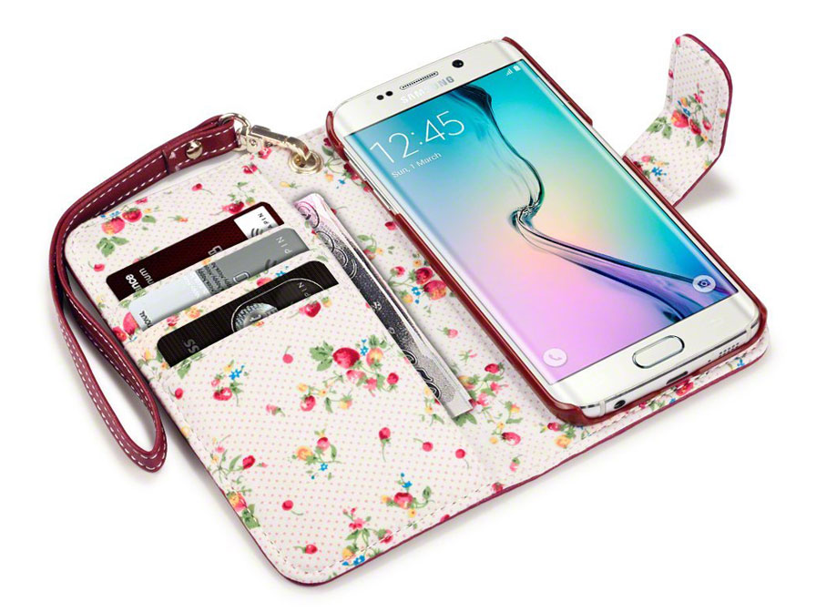 CaseBoutique Flower Wallet Case - Hoesje voor Samsung Galaxy S6 Edge