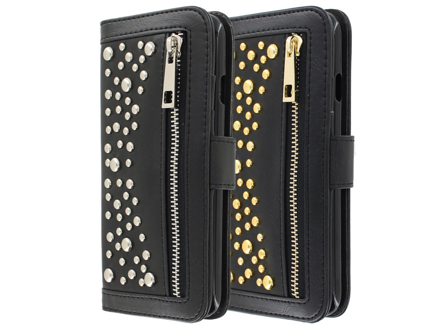 Samsung Galaxy S6 Edge hoesje - Studs Stardust (Zwart)