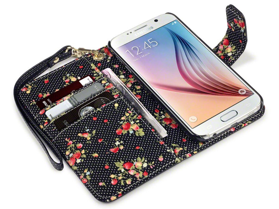 CaseBoutique Flower Wallet Case - Hoesje voor Samsung Galaxy S6