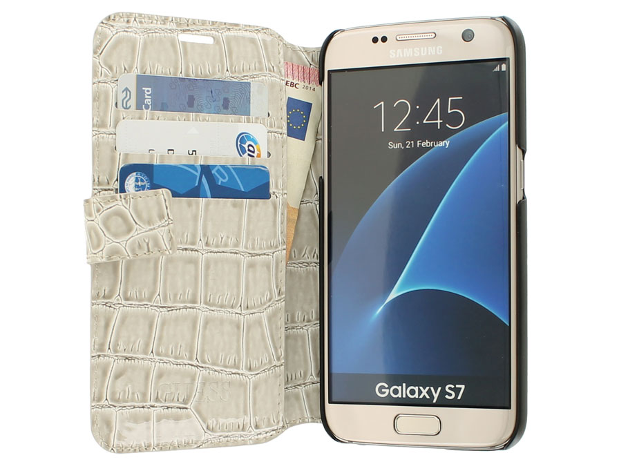Guess Croco Folio - Samsung Galaxy S7 Edge hoesje