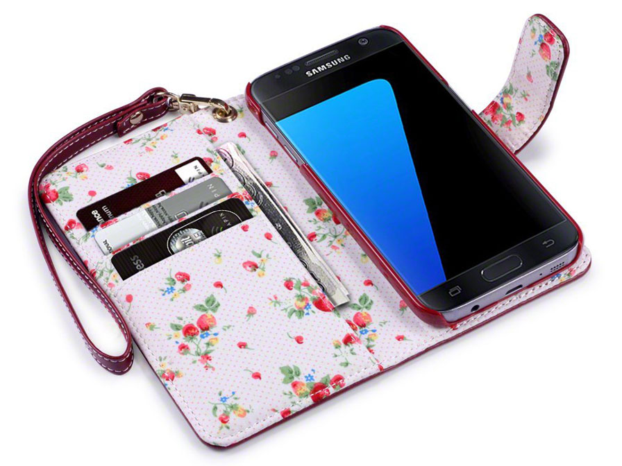 CaseBoutique Flower Book Case - Samsung Galaxy S7 hoesje