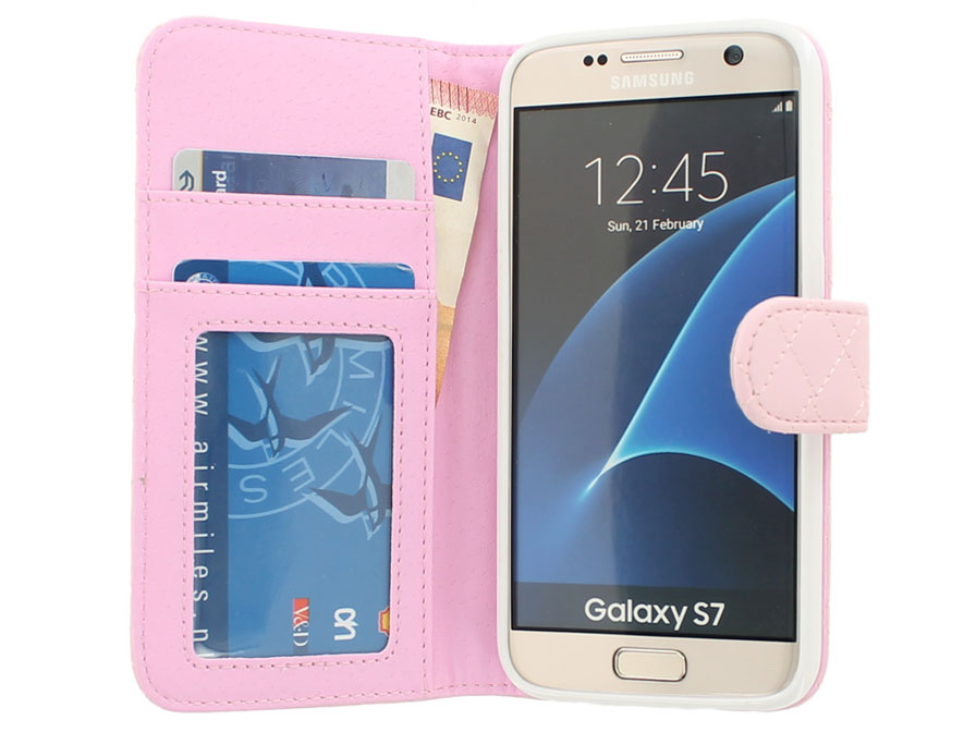 Diamond Stitch Bookcase - Samsung Galaxy S7 hoesje