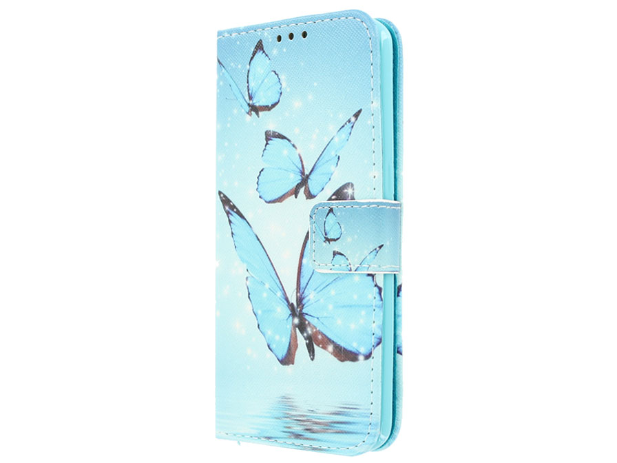Blue Butterflies Bookcase - Samsung Galaxy S7 hoesje