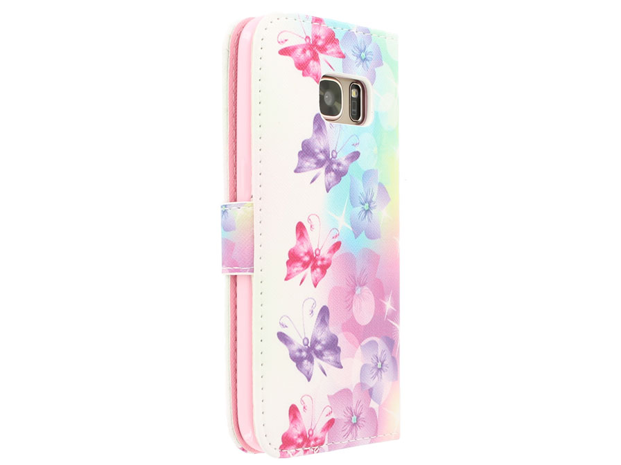 Butterflies Bookcase - Samsung Galaxy S7 hoesje