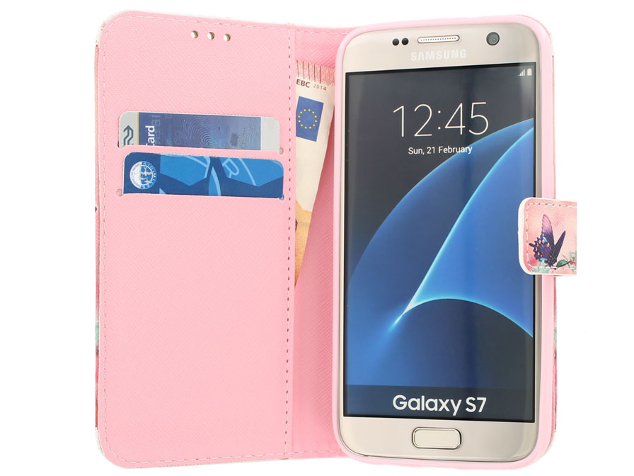 Butterfly Bookcase - Samsung Galaxy S7 hoesje