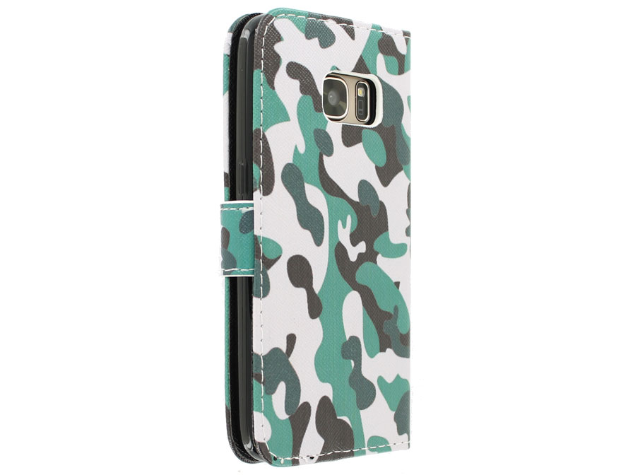 Camouflage Army Bookcase - Samsung Galaxy S7 hoesje