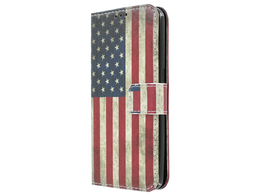 Vintage USA Flag Bookcase - Samsung Galaxy S7 hoesje
