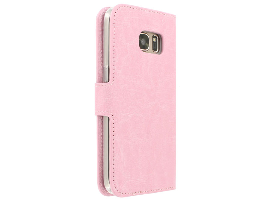 Wallet Book Case - Samsung Galaxy S7 hoesje (Roze)