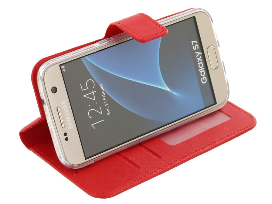 Wallet Book Case - Samsung Galaxy S7 hoesje (Rood)