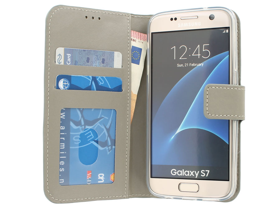 Wallet Book Case - Samsung Galaxy S7 hoesje (Taupe)