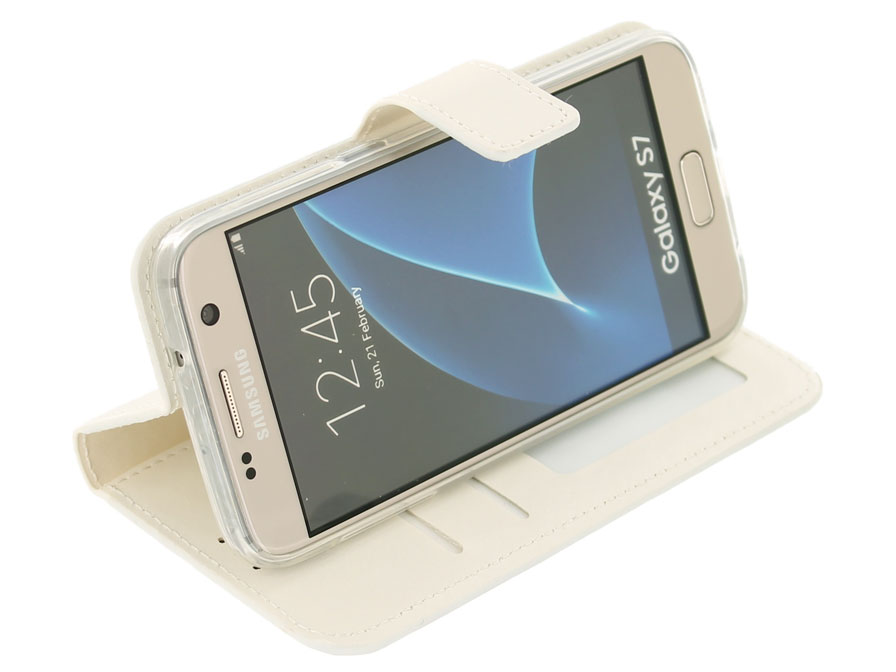 Wallet Book Case - Samsung Galaxy S7 hoesje (Wit)