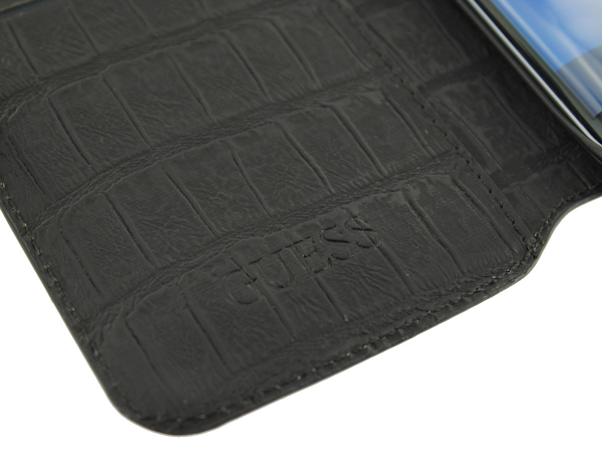 Guess Black Croco Folio - Samsung Galaxy S7 Edge hoesje