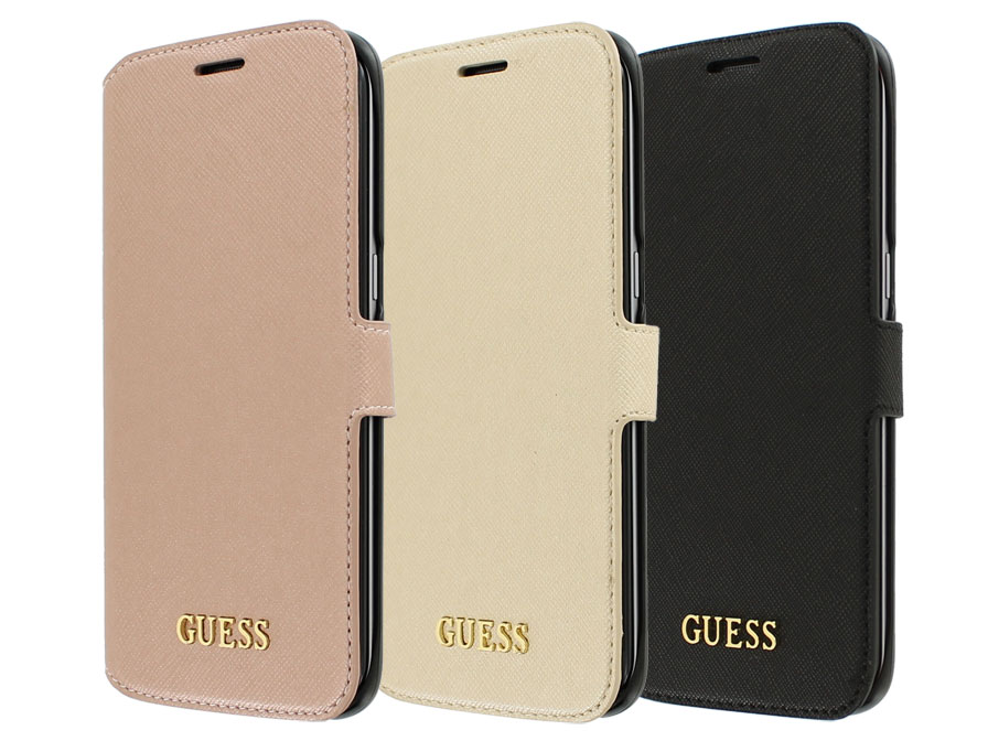 Guess Saffiano Bookcase - Samsung Galaxy S7 Edge hoesje