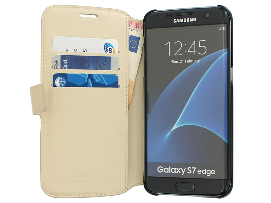 Guess Saffiano Bookcase - Samsung Galaxy S7 Edge hoesje