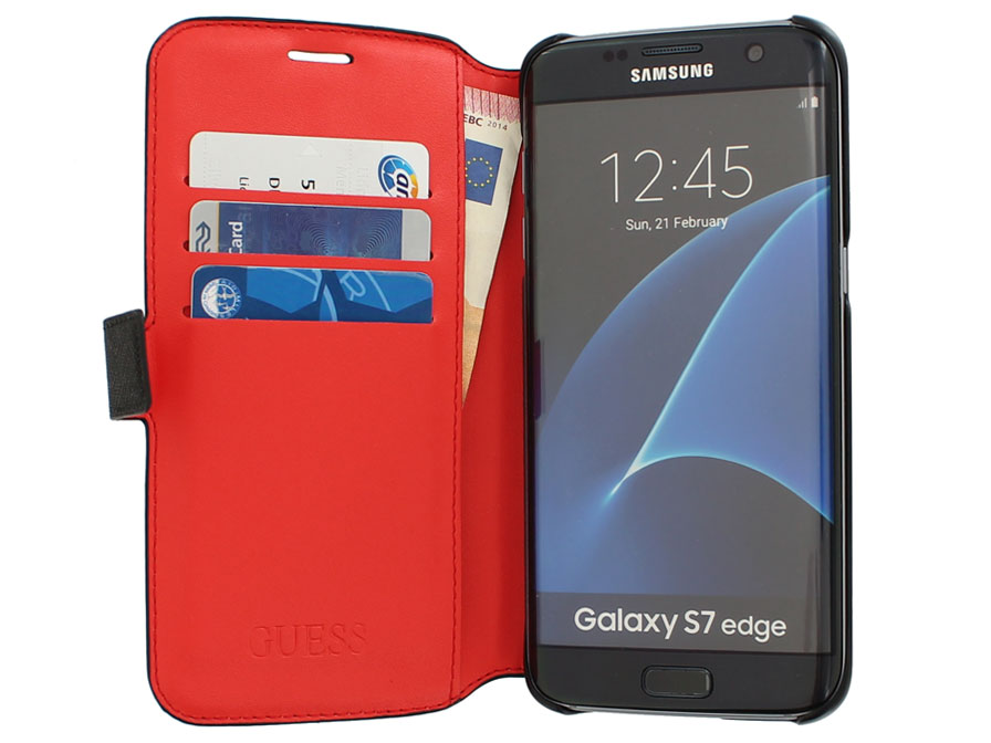 Guess Saffiano Bookcase - Samsung Galaxy S7 Edge hoesje