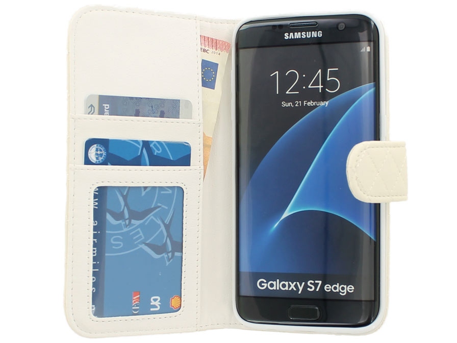 Diamond Stitch Bookcase - Samsung Galaxy S7 Edge hoesje