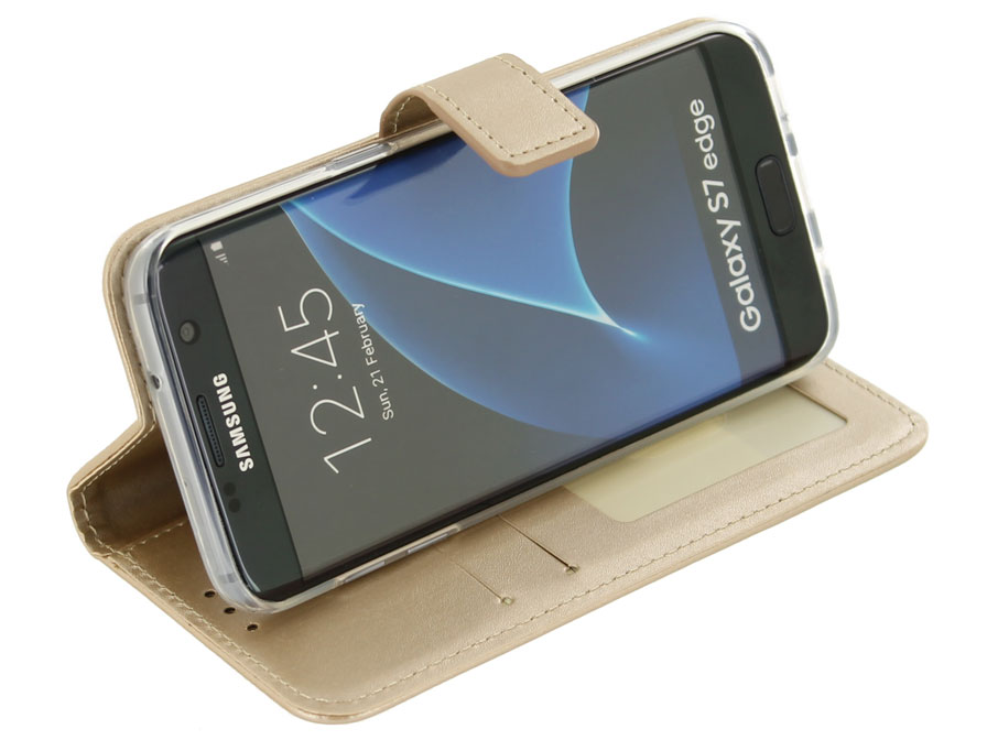 Golden Bookcase - Samsung Galaxy S7 Edge hoesje