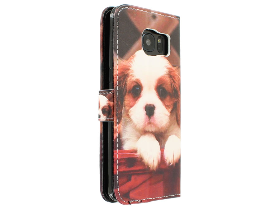 Puppy Dog Bookcase - Samsung Galaxy S7 Edge hoesje