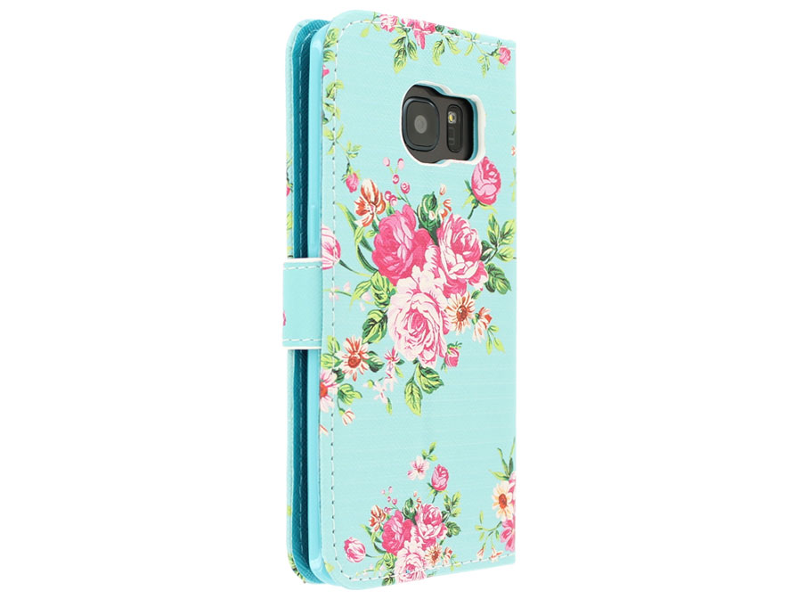 Flower Book Case - Samsung Galaxy S7 Edge hoesje