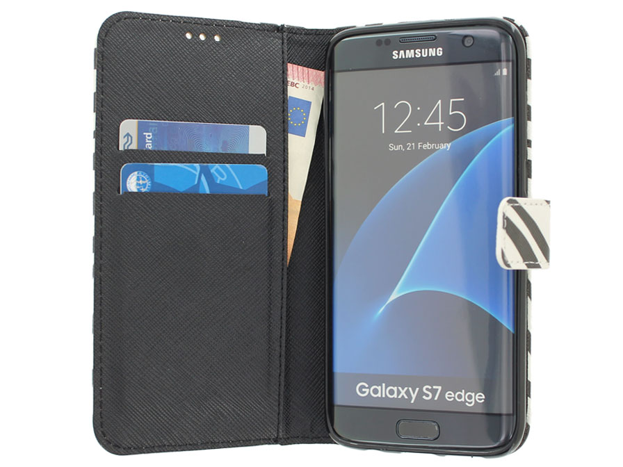 Zebra Book Case - Samsung Galaxy S7 Edge hoesje