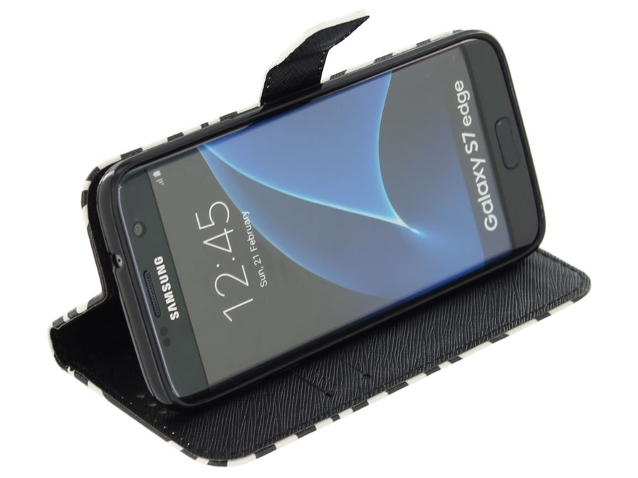 Zebra Book Case - Samsung Galaxy S7 Edge hoesje