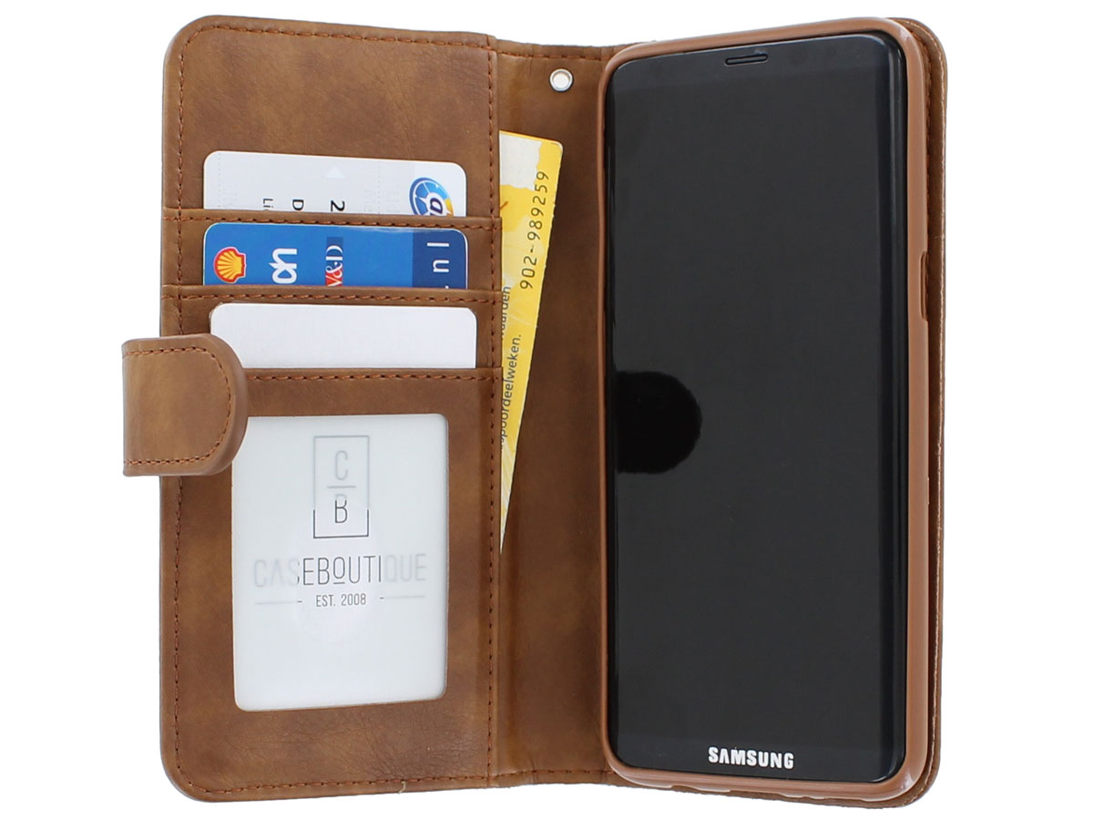 Zipper Wallet Case Bruin - Samsung Galaxy S8 hoesje