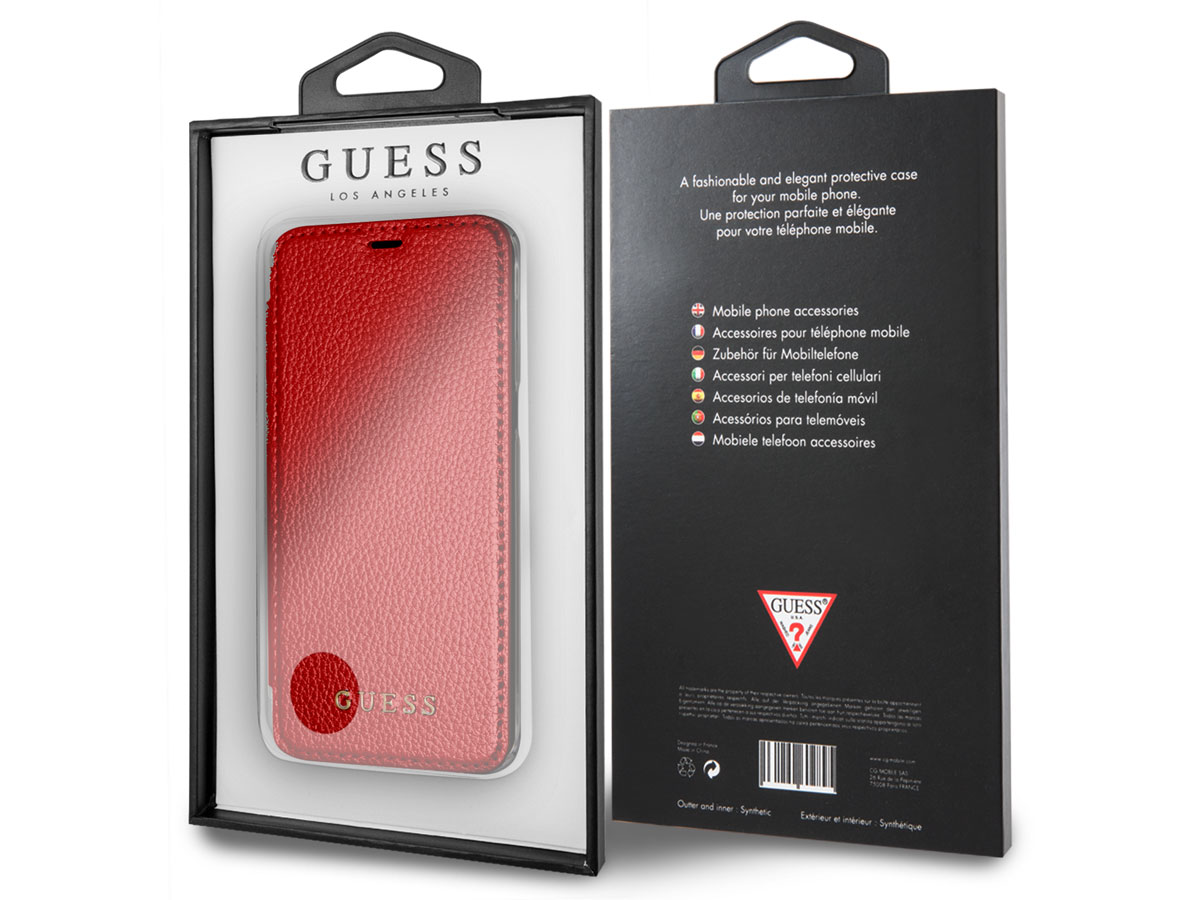 Guess Iridescent Bookcase Rood - Galaxy S8 hoesje