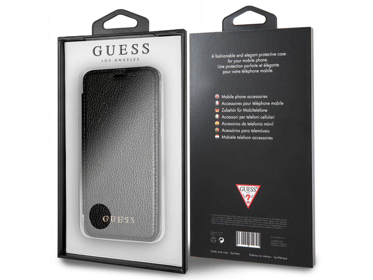 Guess Iridescent Bookcase Zwart - Galaxy S8 hoesje