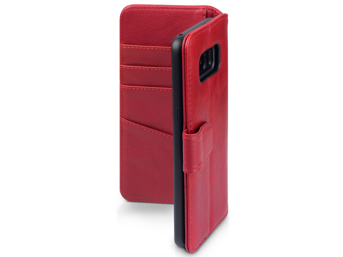 CaseBoutique Rood Leren Bookcase - Samsung Galaxy S8 hoesje