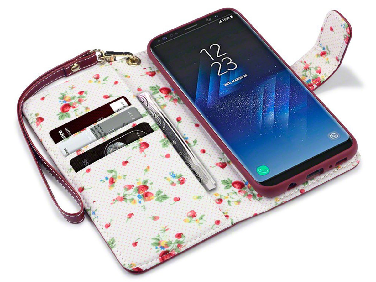 CaseBoutique Flower Bookcase - Samsung Galaxy S8 hoesje