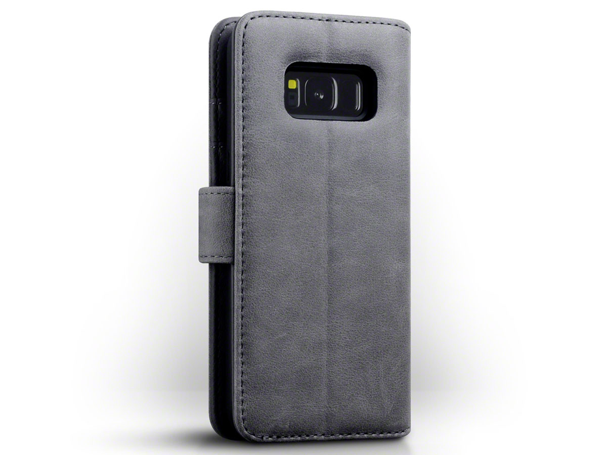 CaseBoutique Grijs Leren Case - Samsung Galaxy S8 hoesje