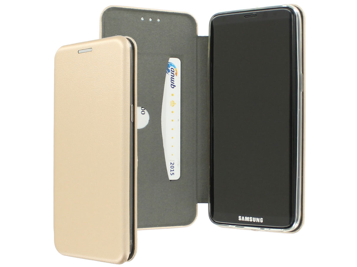 Elegance Bookcase Goud - Samsung Galaxy S8 hoesje
