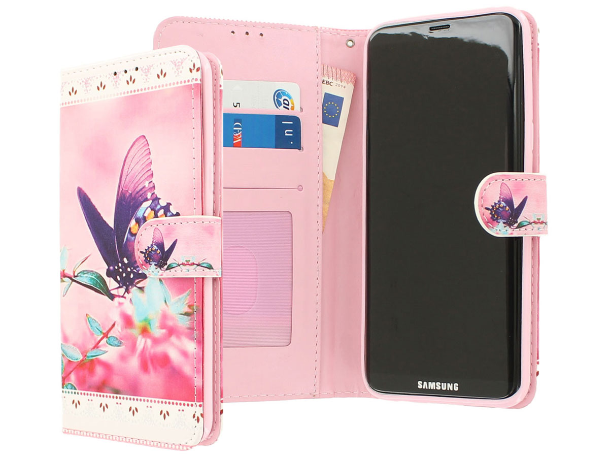 Butterfly Bookcase - Samsung Galaxy S8 hoesje