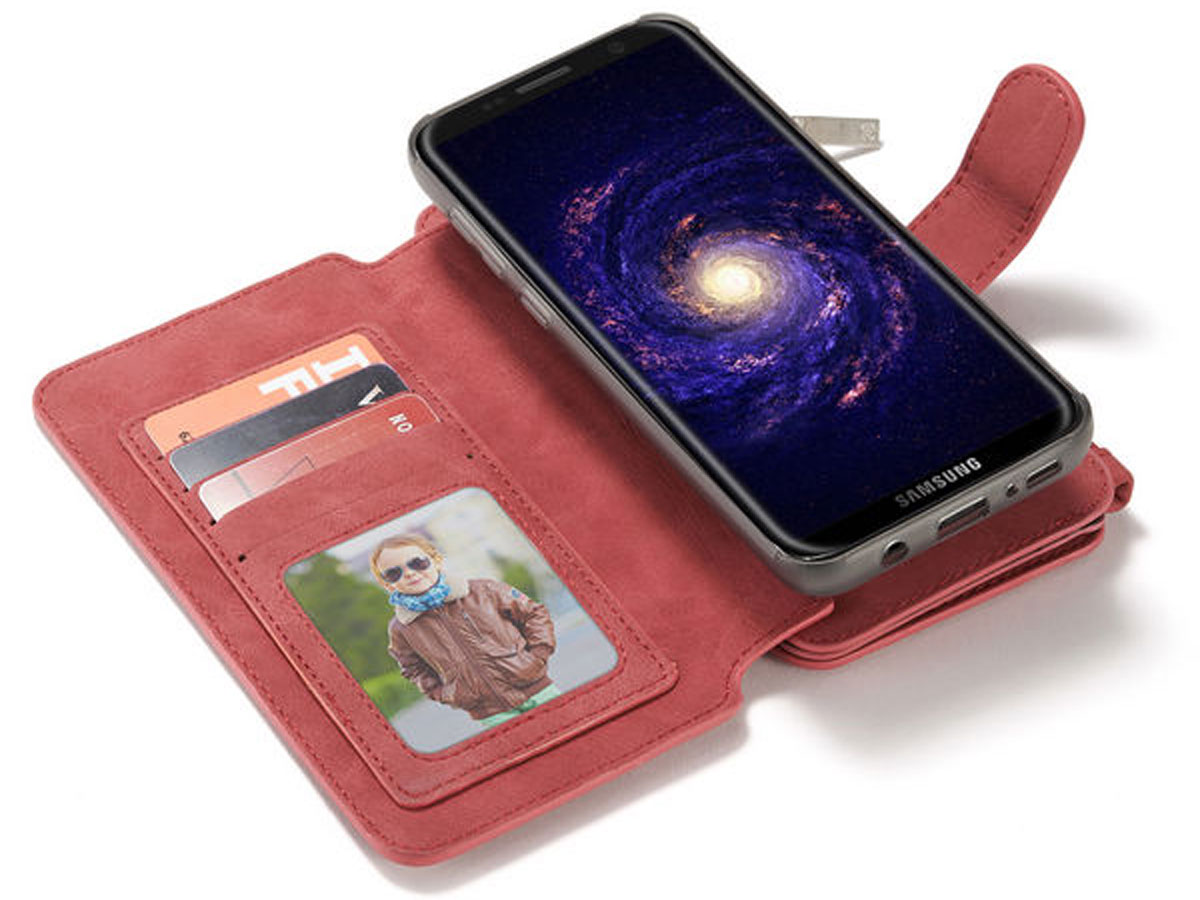 CaseMe 2in1 Wallet Ritsvak Case Bruin - Samsung Galaxy S8 Hoesje
