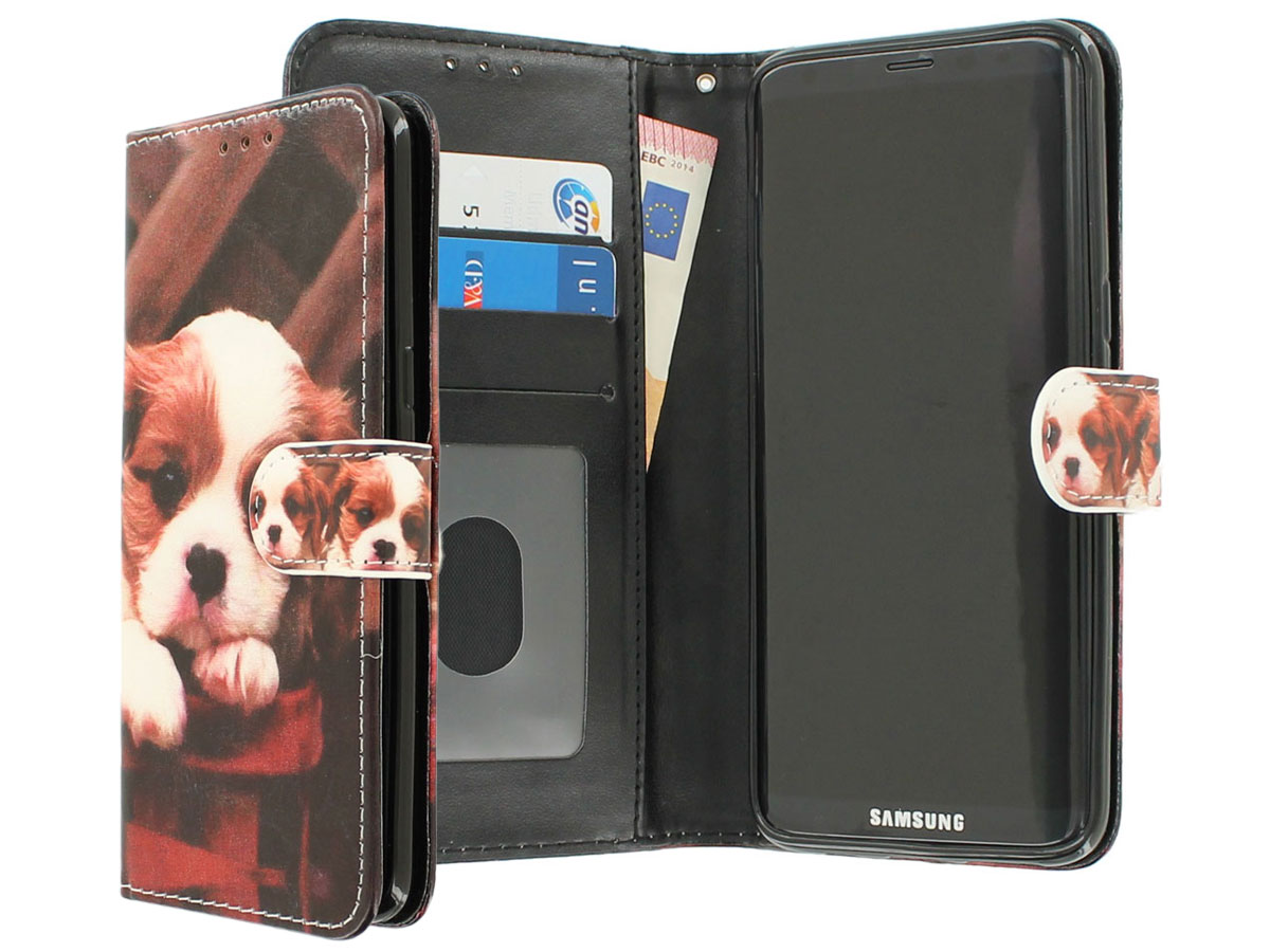 Puppy Dog Bookcase - Samsung Galaxy S8 hoesje