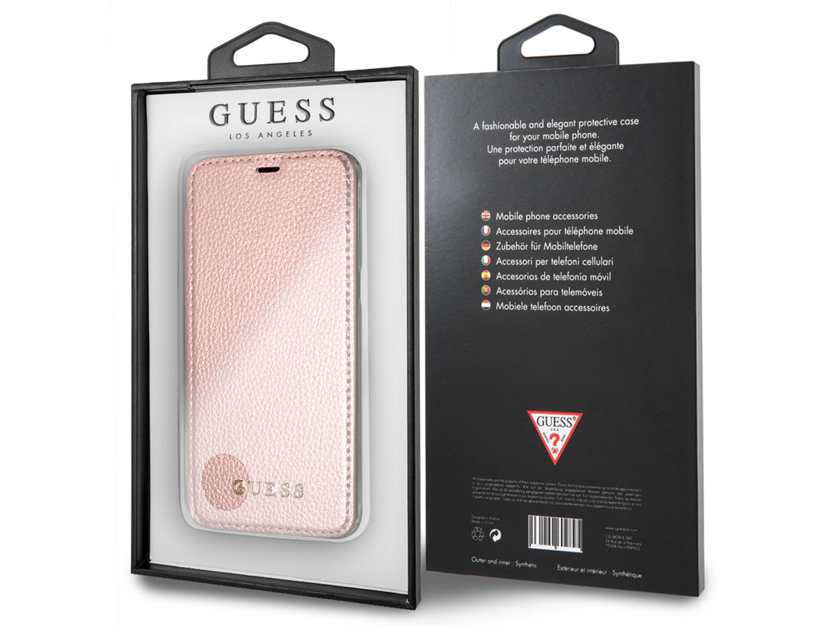 Guess Iridescent Bookcase Rosé - Galaxy S8+ hoesje
