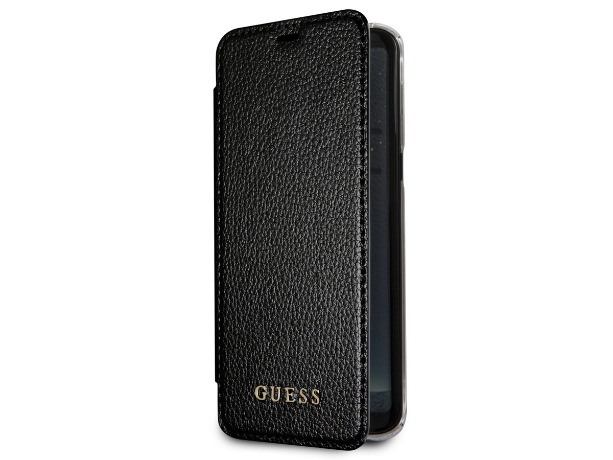 Guess Iridescent Bookcase Zwart - Galaxy S8+ hoesje