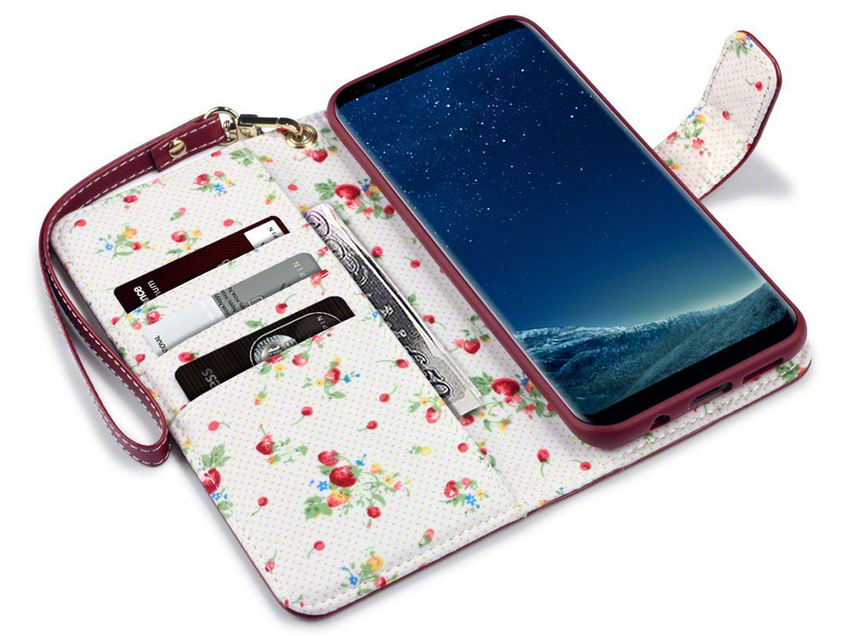 CaseBoutique Flower Bookcase - Samsung Galaxy S8+ hoesje