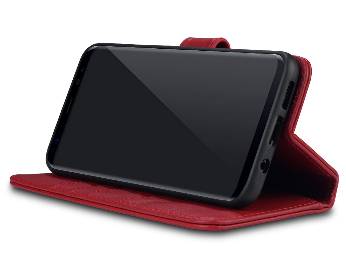 CaseBoutique Bookcase Rood Leer - Samsung Galaxy S8+ hoesje