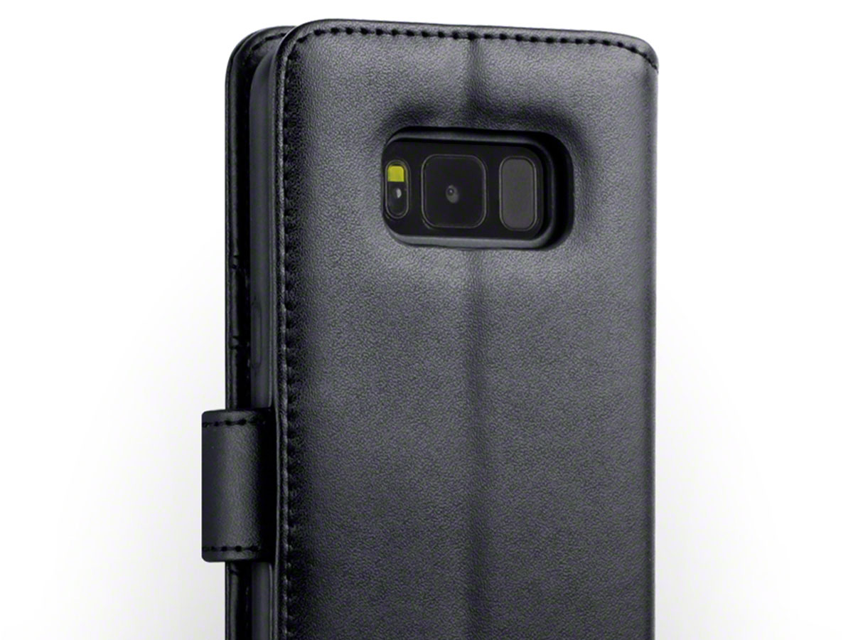 CaseBoutique Case Zwart Leer - Samsung Galaxy S8+ hoesje