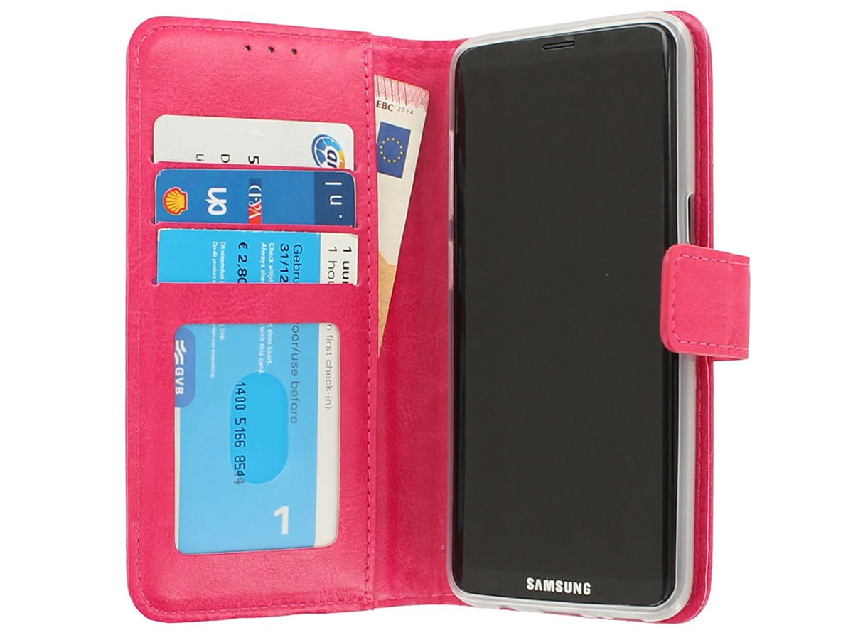 Bookcase Fuchsia Roze - Samsung Galaxy S8+ hoesje