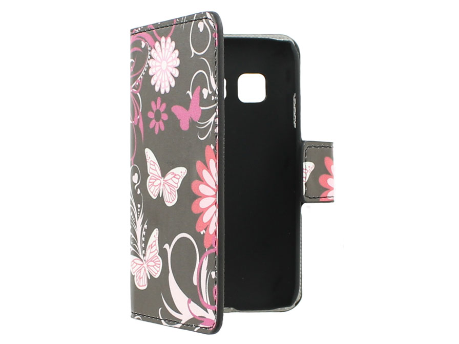 Butterfly Flowers Wallet Case - Samsung Galaxy Young 2 hoesje