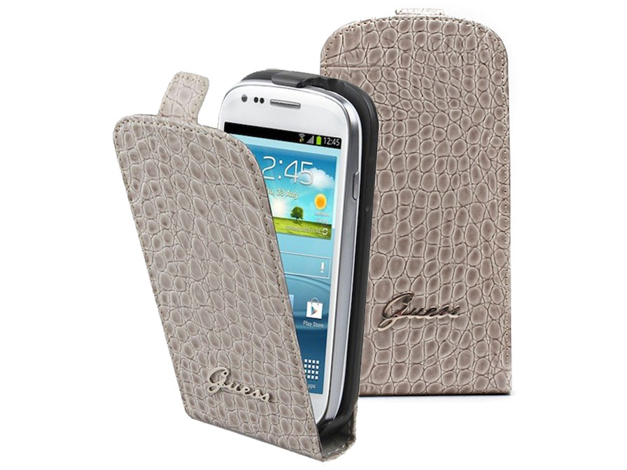 Guess Glossy Croco Flip Case Hoesje voor Samsung Galaxy S3 Mini