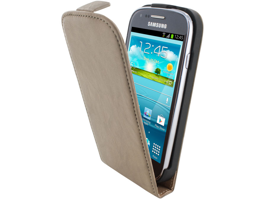 Mobiparts Vintage Leren Flip Case voor Samsung Galaxy S3 mini