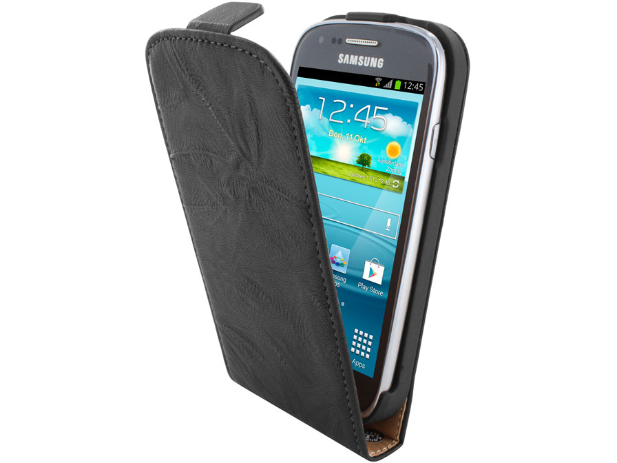 Mobiparts Vintage Leren Flip Case voor Samsung Galaxy S3 mini