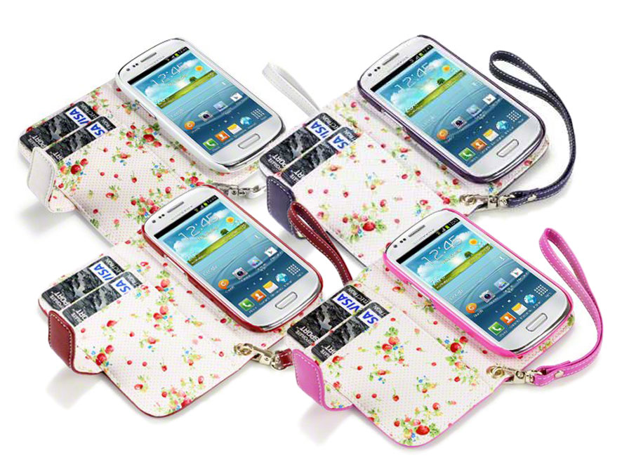 CaseBoutique Flower Wallet Case - Samsung Galaxy S3 Mini hoesje