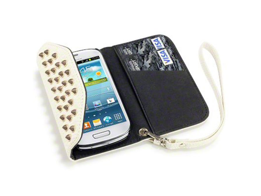 Covert Studded Trifold Wallet Case - Samsung Galaxy S3 Mini hoesje