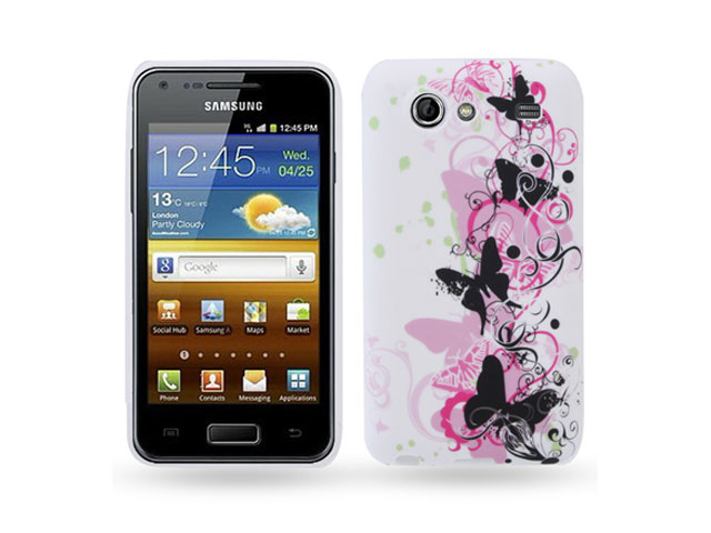 Black Butterflies TPU Case Hoesje Samsung Galaxy S Advance (i9070)