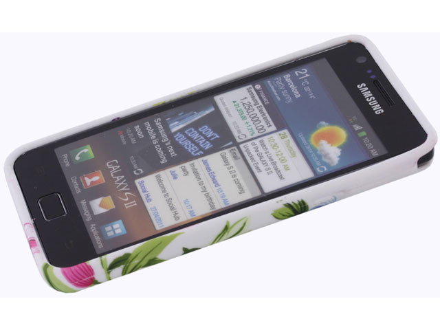 Elegant Flowers TPU Case Hoesje Samsung Galaxy S2